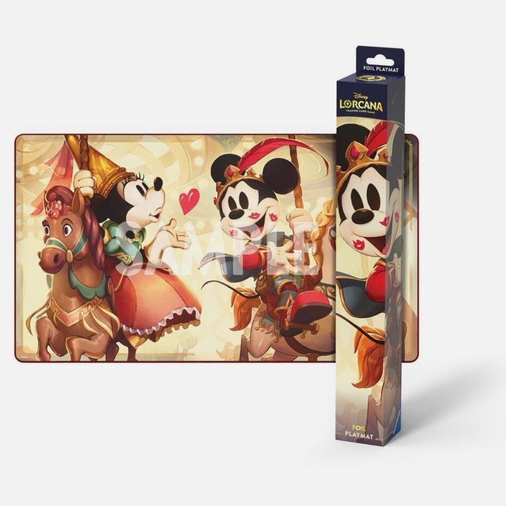 Disney Parks Exclusive Lorcana Mickey & Minnie Foil Playmat Carousel Rare